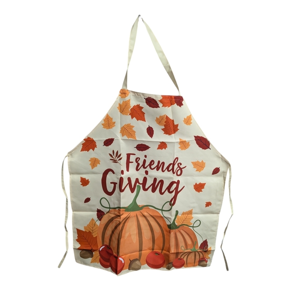 Adult Unisex One Size fits all Friendsgiving Apron Autumn Pumpkins Orange A-011